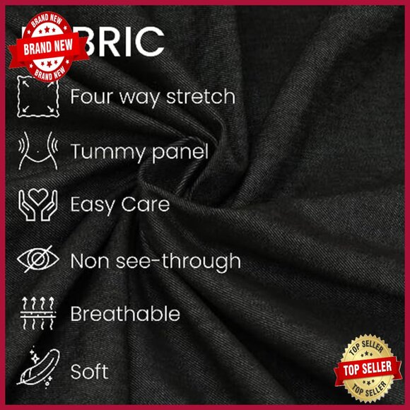 Tummy Control Pull-On Capri Pants with Wide Band, Straight Leg Fit - Picture 6 of 7